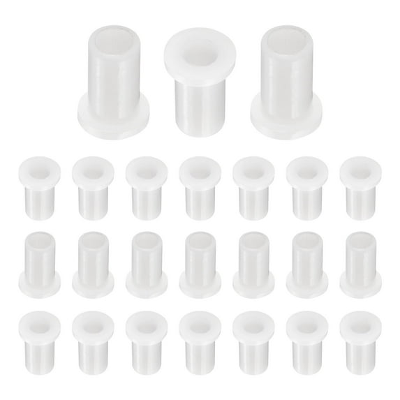 24pcs Flanged Sleeve Bearings Plastic Bushings ID 5mm x OD 7.2mm x Length 13.5mm Nylon Bushings, White