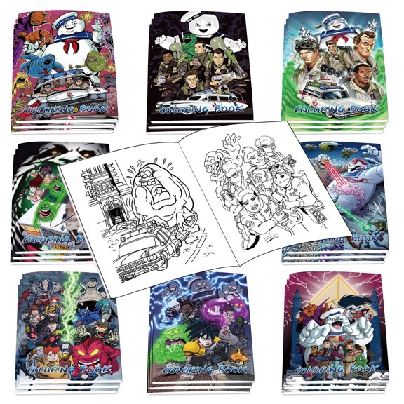 24pcs Ghost Coloring Books Ghostbusters Coloring Books Bulk Ghost Assorted Mini DIY Art Drawing Book for Kids Birthday Gift Drawing Kits