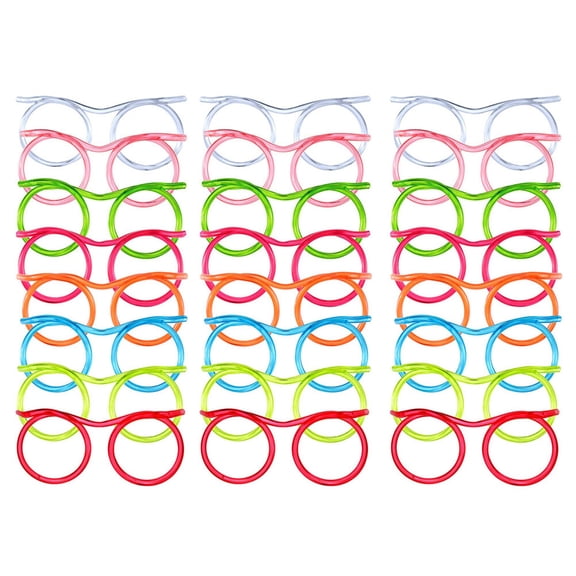 24pcs Glasses Straws Drinking Straws Funny Straws Eyewear Straws Party Supplies