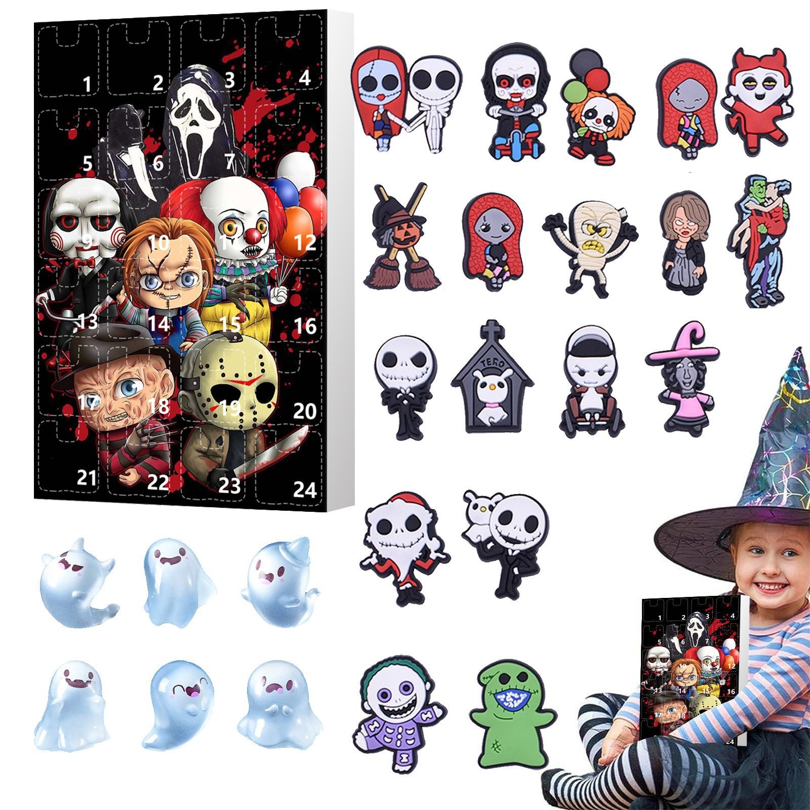 24pcs Halloween Advent Calendar 2025, 10in The Nightmare Before ...