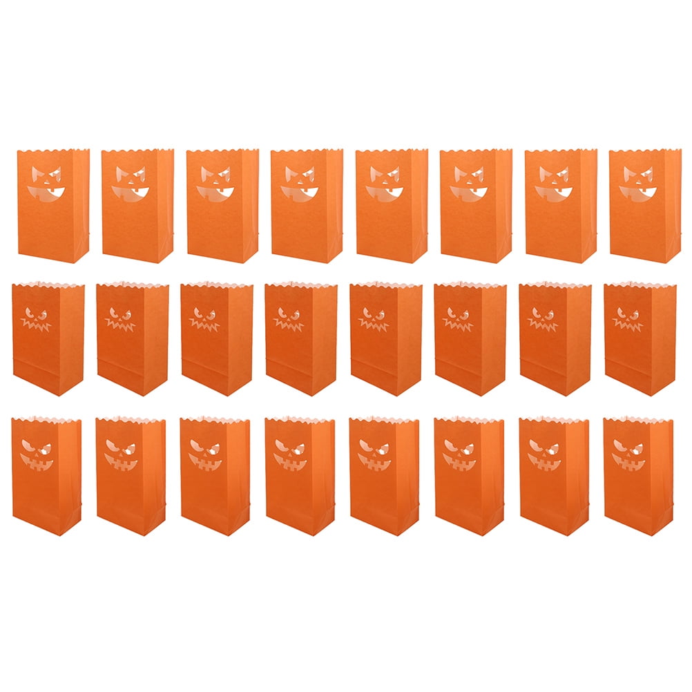 24pcs Halloween Luminary Candle Bags Paper Candle Bags Halloween Party