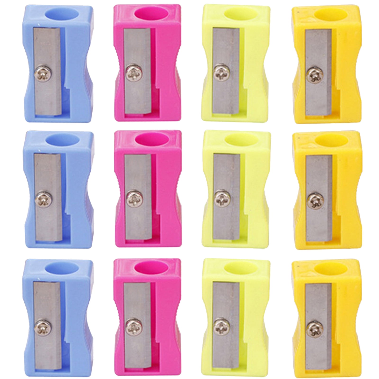 24pcs Handheld Plastic Pencil Sharpener Mini Manual Pencil Sharpener