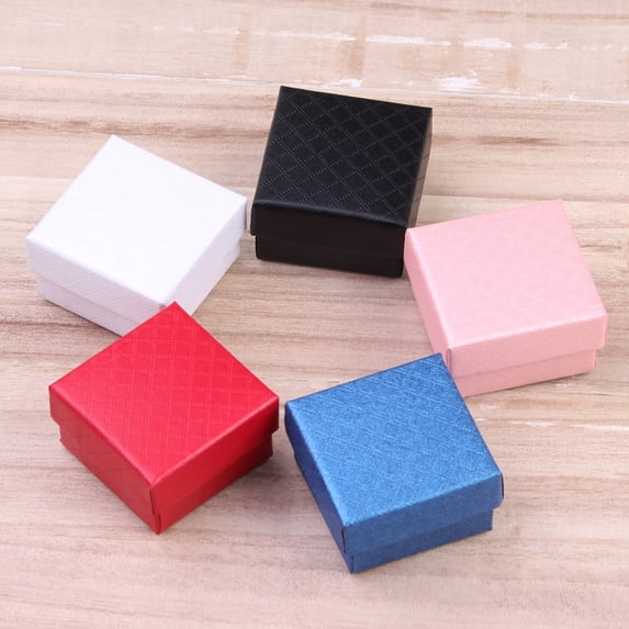 24pcs Jewelry Box for Necklace Earrings Ring Bracelet Box Engagement Christmas Gift Packaging Paper Jewellery Organizer Display Mixed 5cmx5cmx3cm