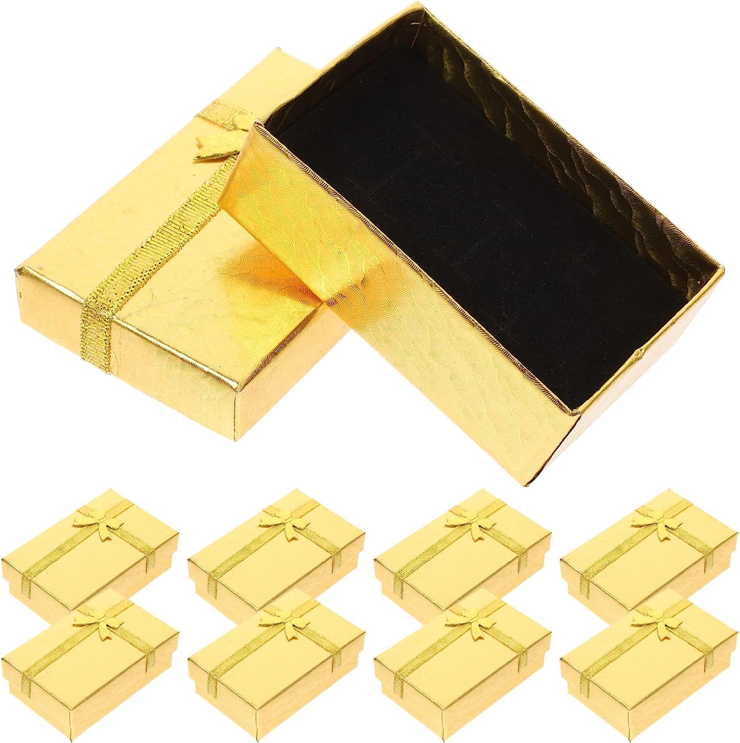 24pcs Jewelry Gift Box Bow Cardboard Paper Earrings Container Packaging