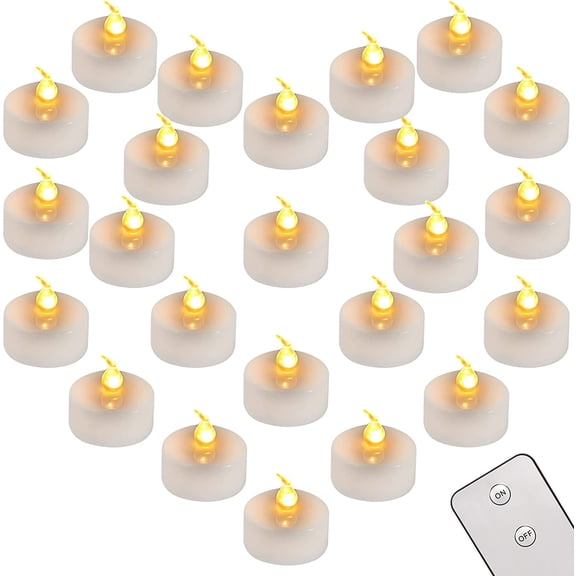 24pcs LED Tea Light Flameless Flickering Tealight with Remote Control Long Lasting Battery Operated LED Tealight Candles for Seasonal Festival Celebration Party Halloween Christmas Wedding