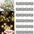 thumbnail image 1 of 24pcs LED Tea Lights Battery Operated Glitter Flameless Flickering Electric Fake Votive Tea Light Candles for Party Decoration, 1 of 10