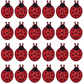 24pcs Ladybug Iron on Patches 2.76x1.9inch Small Ladybugs Embroidered Applique Patches DIY Iron on/Sew On Animal Design Patch