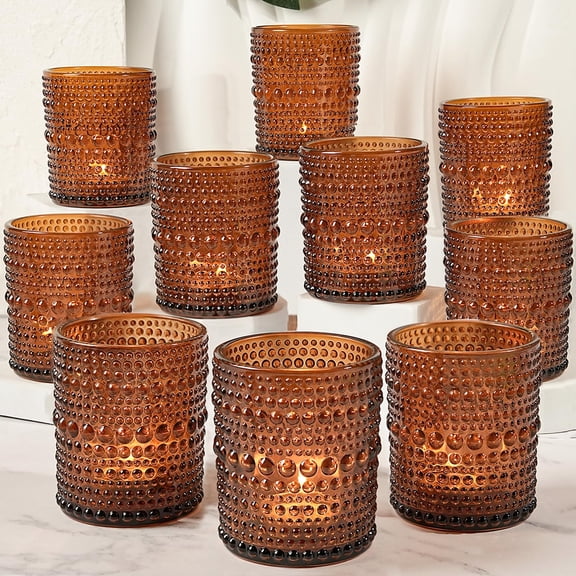 24pcs Large Votive Candle Holder, 2.7 * 3.5in Large Amer Glass Tea Light Candle Holders, DIY Wax Filling Romance Tealight Candle Holders for Home Table & Christmas Y101