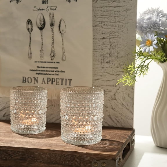 24pcs Large Votive Candle Holder - Clear Glass Tea Light Candle Holders for Wedding, Christmas, and Home Décor