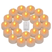 24pcs Led Tealight Candles with Remote Realistic Flameless Candles Big Capacity Battery Operated Votive Candles for Wedding and Festival Decoration Warm White