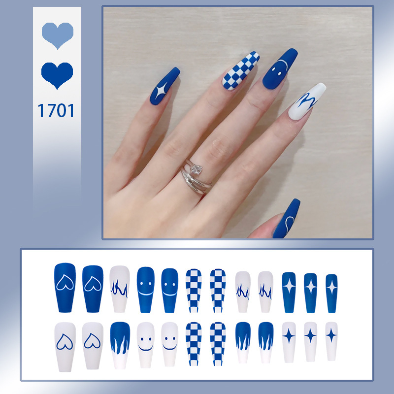 24pcs Lemon Short Wear Tips Nail False Patch Press on Nails Supplies