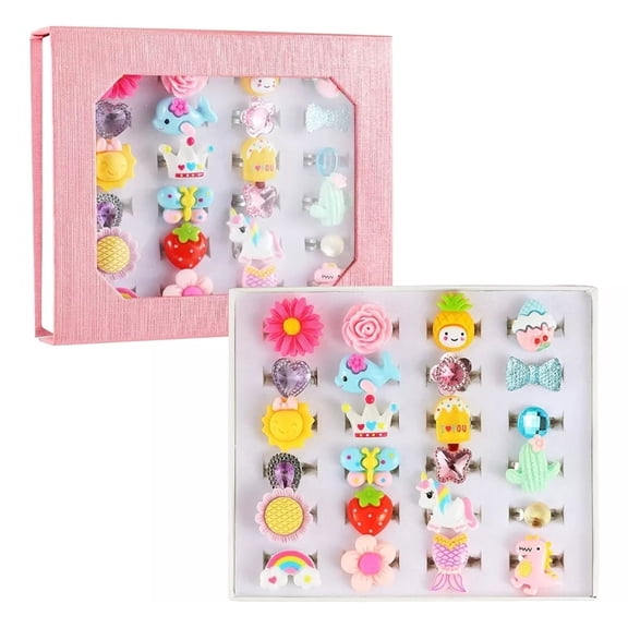 Generic Heart-Shaped Pink Rings, 24-Pack