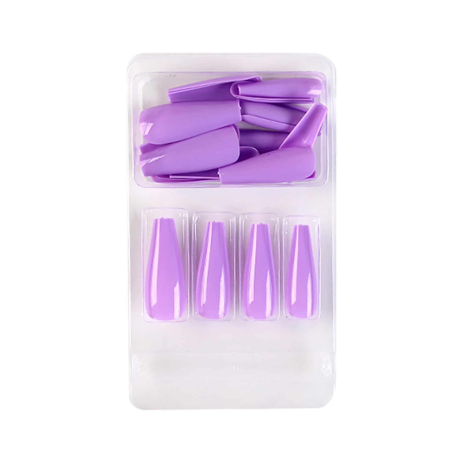 24pcs Long Fake Nails Full Cover False Nail Coffin Tips Ballerina Art Manicuresticker Nails 