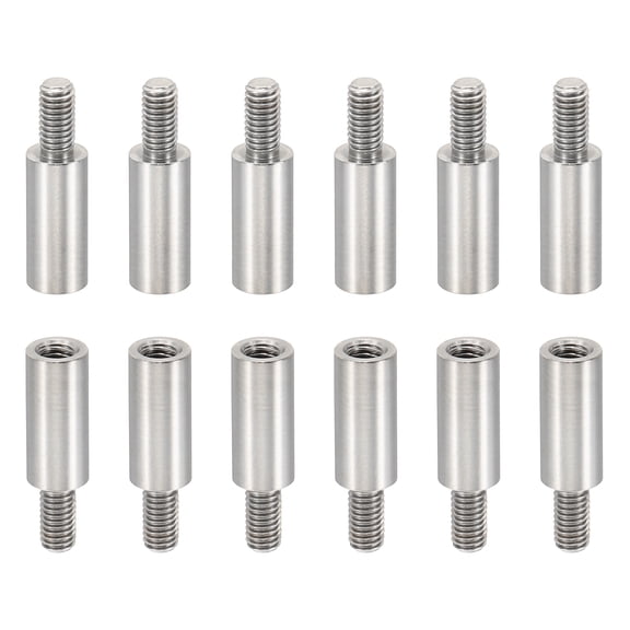 24pcs M3 Standoffs, M3 12+6mm Spacer Standoffs Steel Threaded Standoffs Screws 3mm ID 5mm OD Metric Male Female