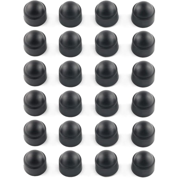 24pcs M8 Plastic Hexagon Bolt Nut Black Nylon Dome Protection Caps Covers Exposed, M8x13