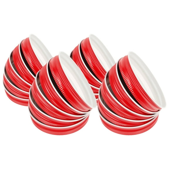 OFFIGAM 24-Pack Leak Proof Tinplate Jar Caps for Regular Mouth Jars, Assorted Colors, Replacement Lids