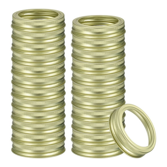 24pcs Mason Jar Split-Type Seals 2.76" Tinplate Canning Rings, Gold