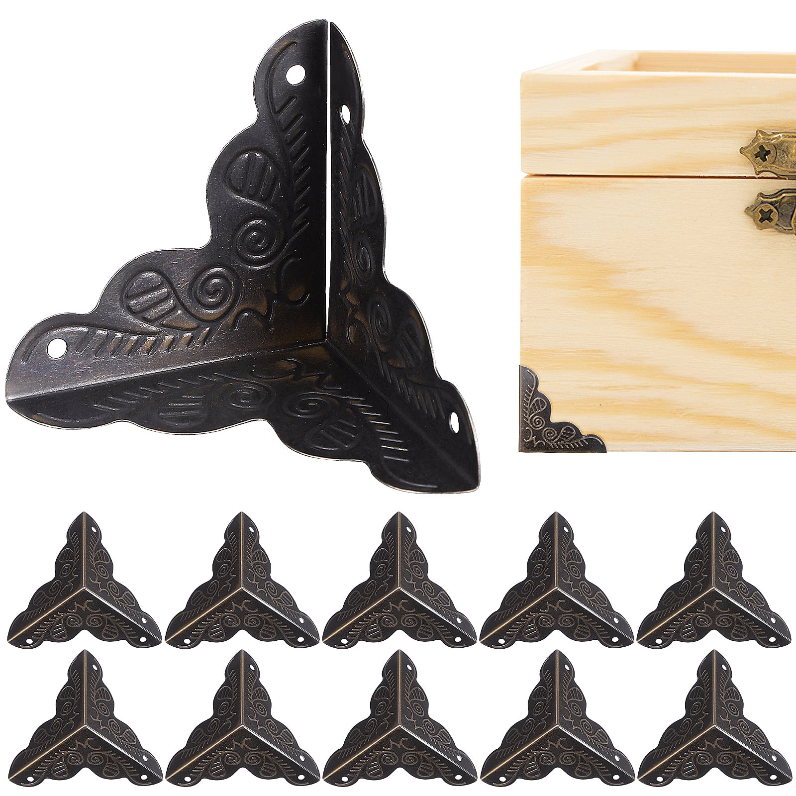 24-Pack Black Metal Corner Protectors – L-Shaped, 41x25mm, Furniture Edge Guards With Screws