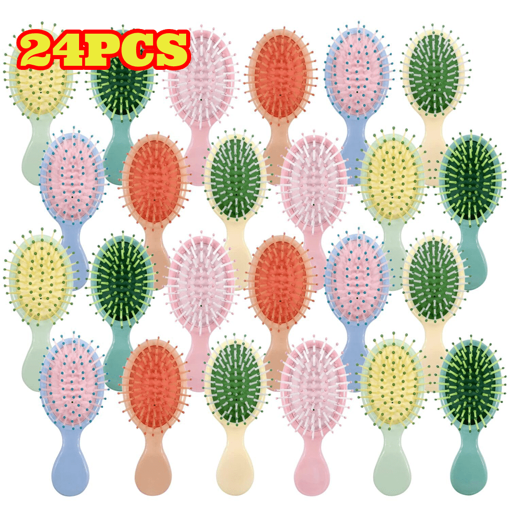24pcs Mini Wet Hair Brush, Travel Detangling Brush for Most Hair Types, Ease Knots Without Tears or Breakage