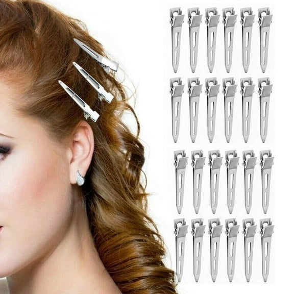 24pcs No Bend Metal Pin Curl Clips Salon Hairdressing Makeup Fixed Hairclip