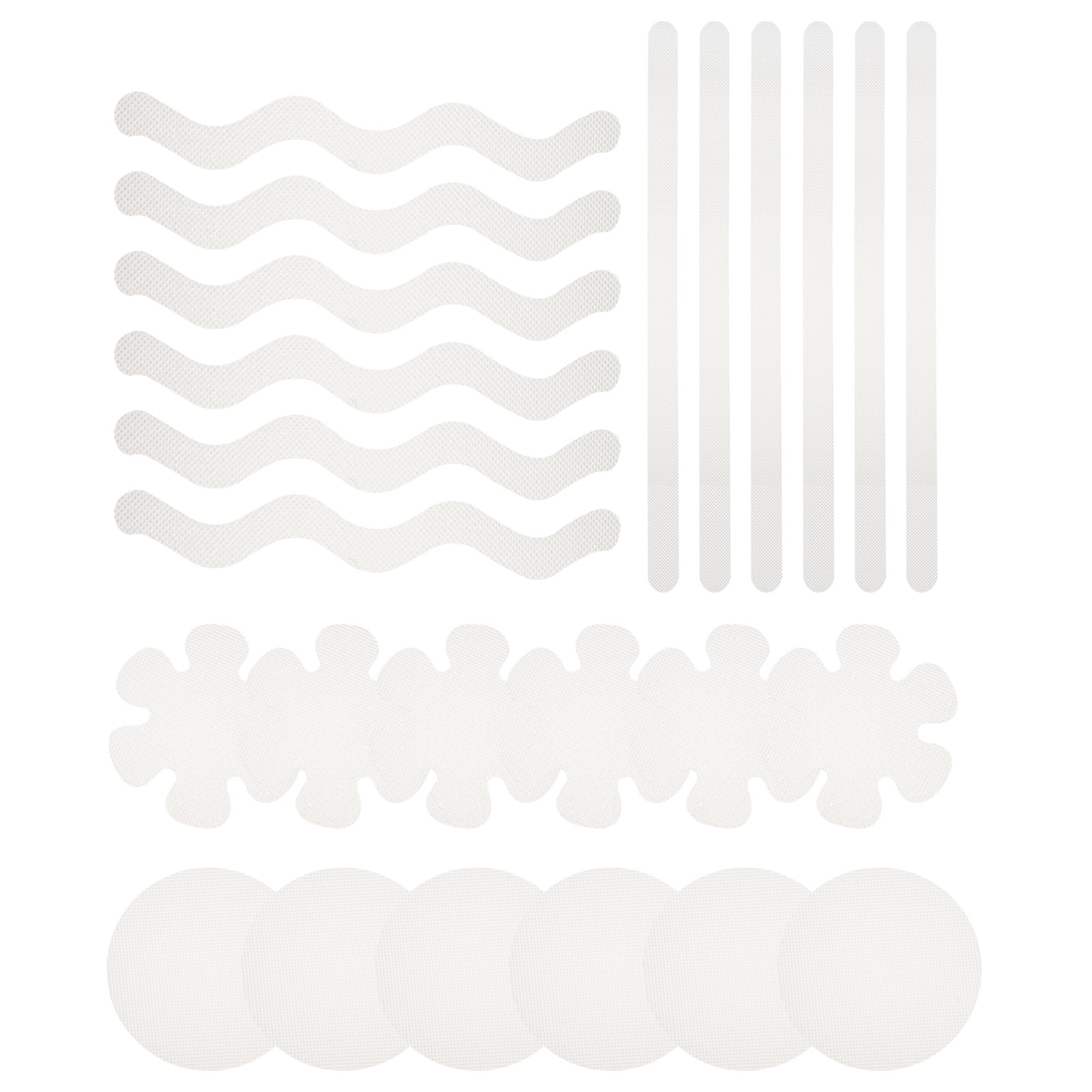 24pcs Non Bathtub Stickers Adhesive Decals Flower Round Wave Strip