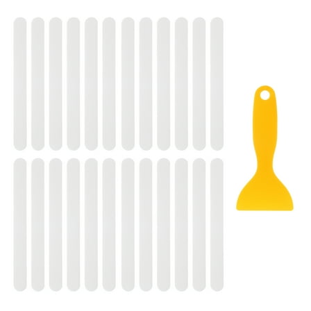 24pcs Non-Slip Bathtub Stickers, Clear Shower Stickers with Scraper for Bath Tub Shower Stairs
