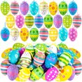 thumbnail image 1 of 24pcs Painted Simulated Plastic Easter Eggs - Hangable Holiday Party Decor, Colorful Fake Eggs for Easter Home & Tree Decor, Reusable Easter Decoration, Festive Spring Egg Ornaments, 2.3in, A, 1 of 4