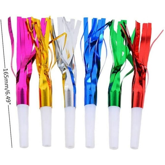 NNS Metallic Fringe Party Noisemakers, Multicolor, 24 Count