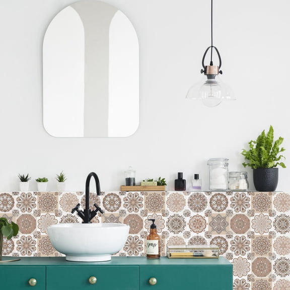 24pcs Peel and Stick Vinyl Backsplash Tiles Stickers Tile Paint Removable Waterproof Self-Adhesive Decals Vinyl Home Kitchen Bathroom Spring Easter Decoration Bathroom Decorand Accessories H1 10*10cm