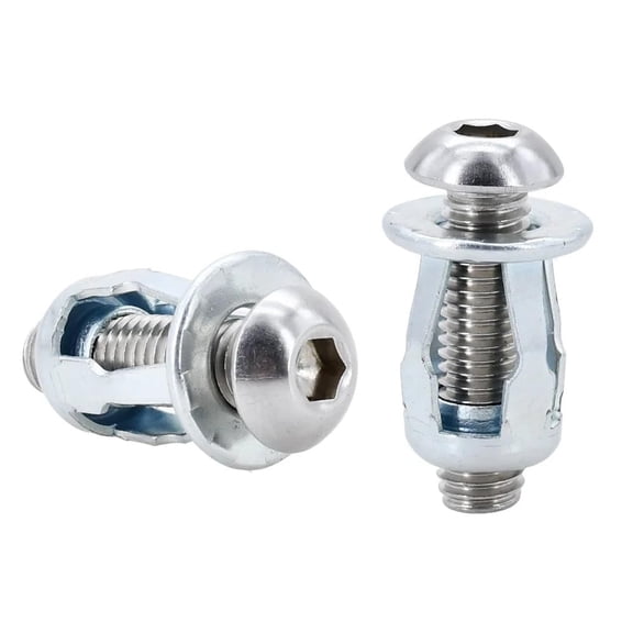 24pcs Petal Shape Metal Rivet Nuts Kit M4 M5 M6 M8 Molly Jack Nut Hex Expansion Screw Bolt License Plate Panel Clamp Lock Rivetnut(Round Head (Silver),M4x16)
