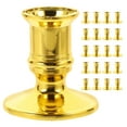 thumbnail image 1 of CIMAXIC 24Pcs Plastic Pillar Candleholder Sets with Golden Color for Festive Wedding Arrangements, 1 of 7