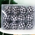 thumbnail image 1 of 24pcs Plaid Farmhouse Christmas Ornaments, Red Black Country Xmas Decor Indoor, Cute Rustic Xmas Balls for Home Office Family Holiday Party, 1 of 6