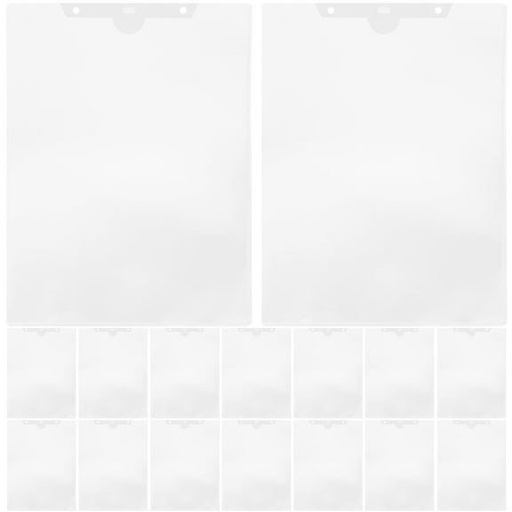 TABLZONE 24Pack White PP Clear Design Three Sided Sealed File Storage Document Organizer