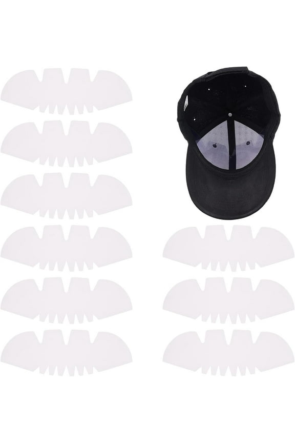24pcs Plastic Hat Shaper Hat Inner Support (Clear 10.4x3.7 inch) Baseball Cap Stiffener Crown Hat Shaper Padding Hat Stretcher Flex Fit for Ball Caps Form & Snapback Support Plastic