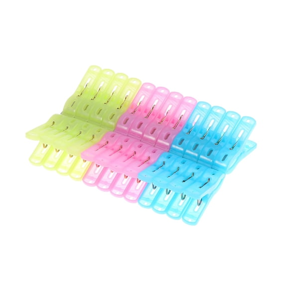 LULULION 24Pcs Plastic Clips for Clothes and Towels Assorted Colors Prevent Items from Falling on Hangers