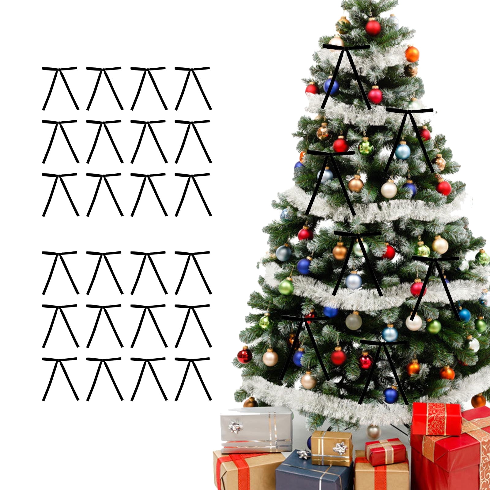 24pcs Red Velvet Bows for Christmas Tree Decorations Wreath Garland ...