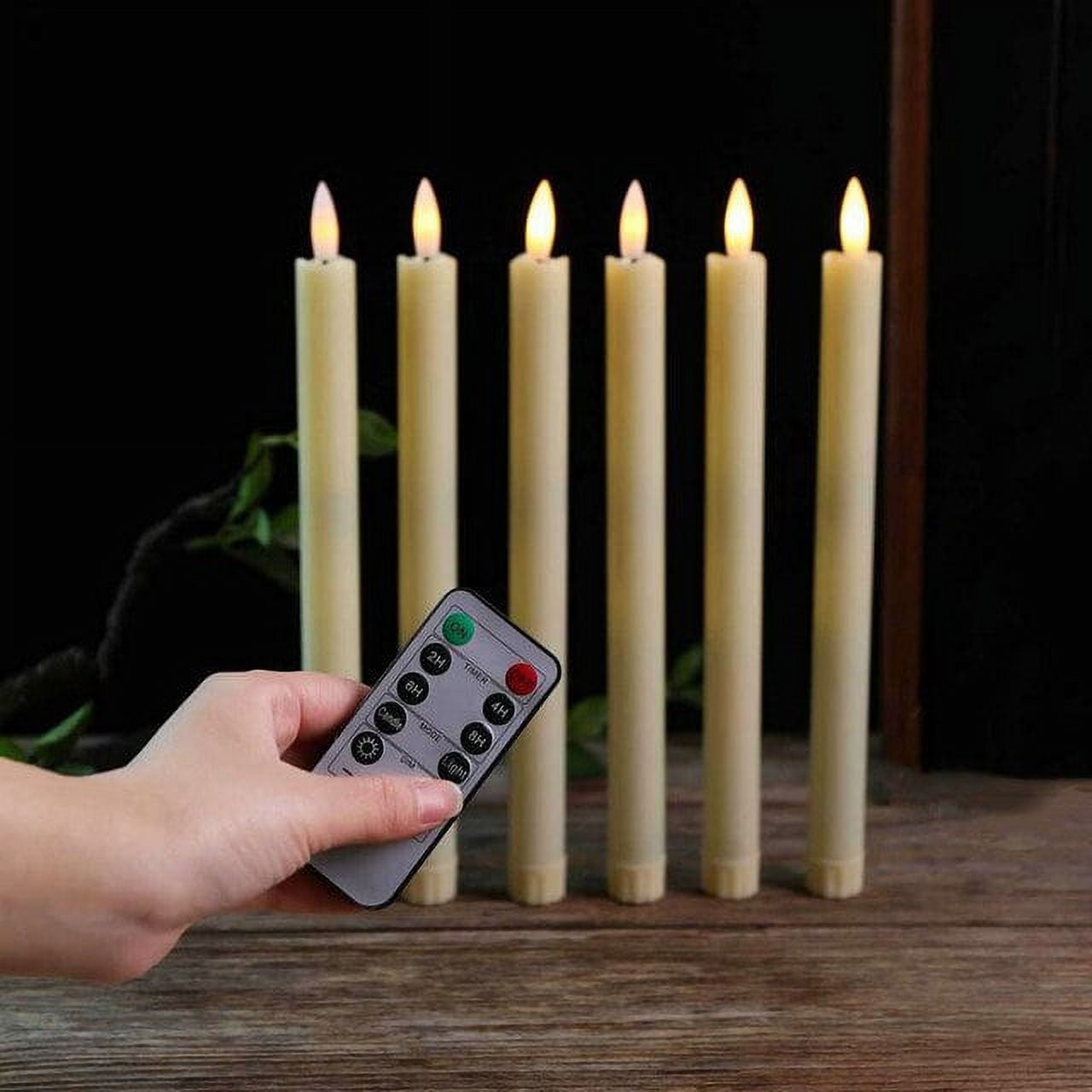 24pcs Remote controlled Led taper candles 3D Wick Candlestick w/Timer
