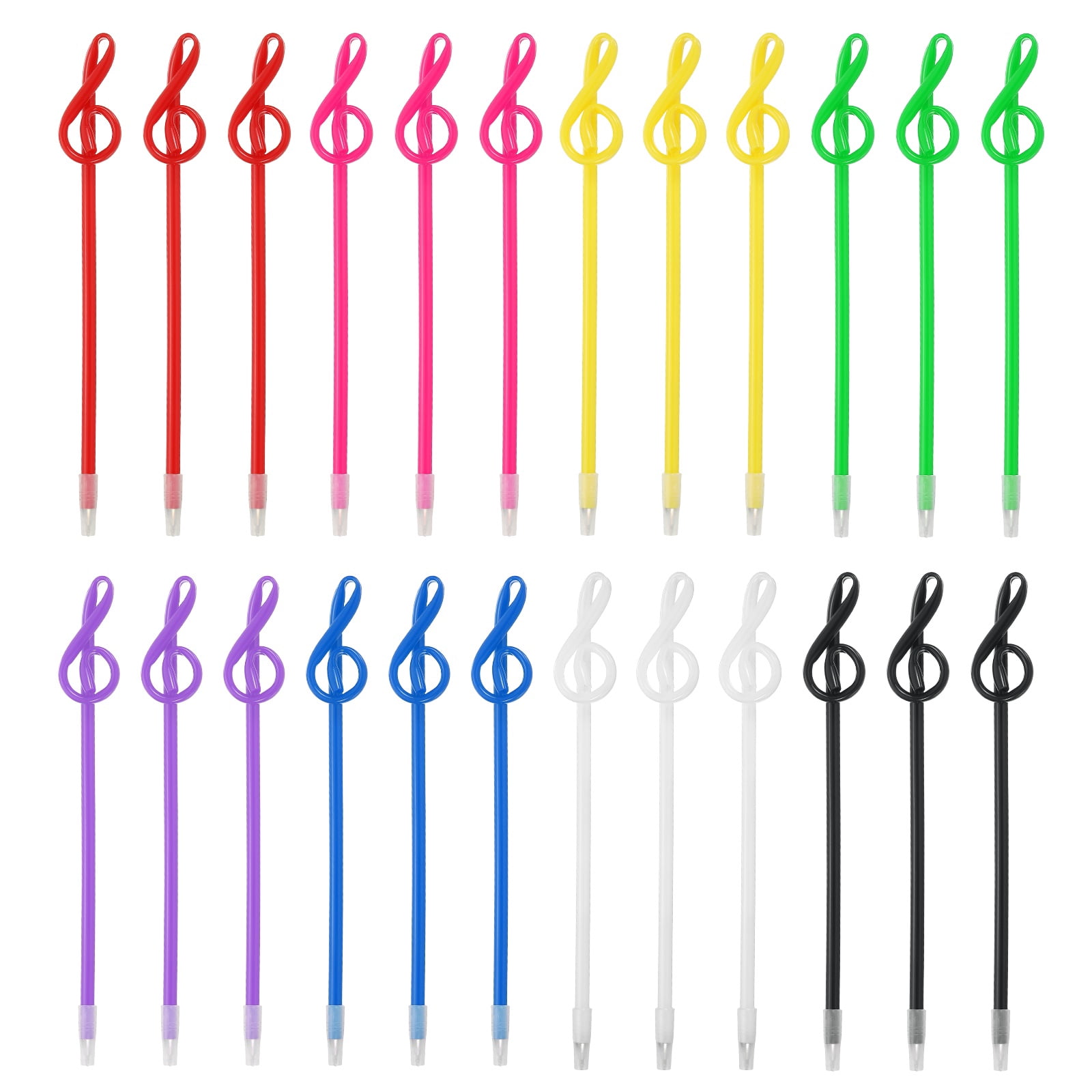 24pcs Rollerball Pens 1.0mm, Musical Note Ball Point Pens Black Liquid Gel Ink Music Novelty Smooth Writing for Home Office Gifts, 8 Color