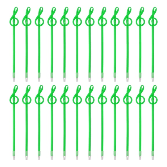 24pcs Rollerball Pens 1.0mm, Musical Note Ball Point Pens Black Liquid Gel Ink Music Novelty Smooth Writing for Home Office Gifts, Green