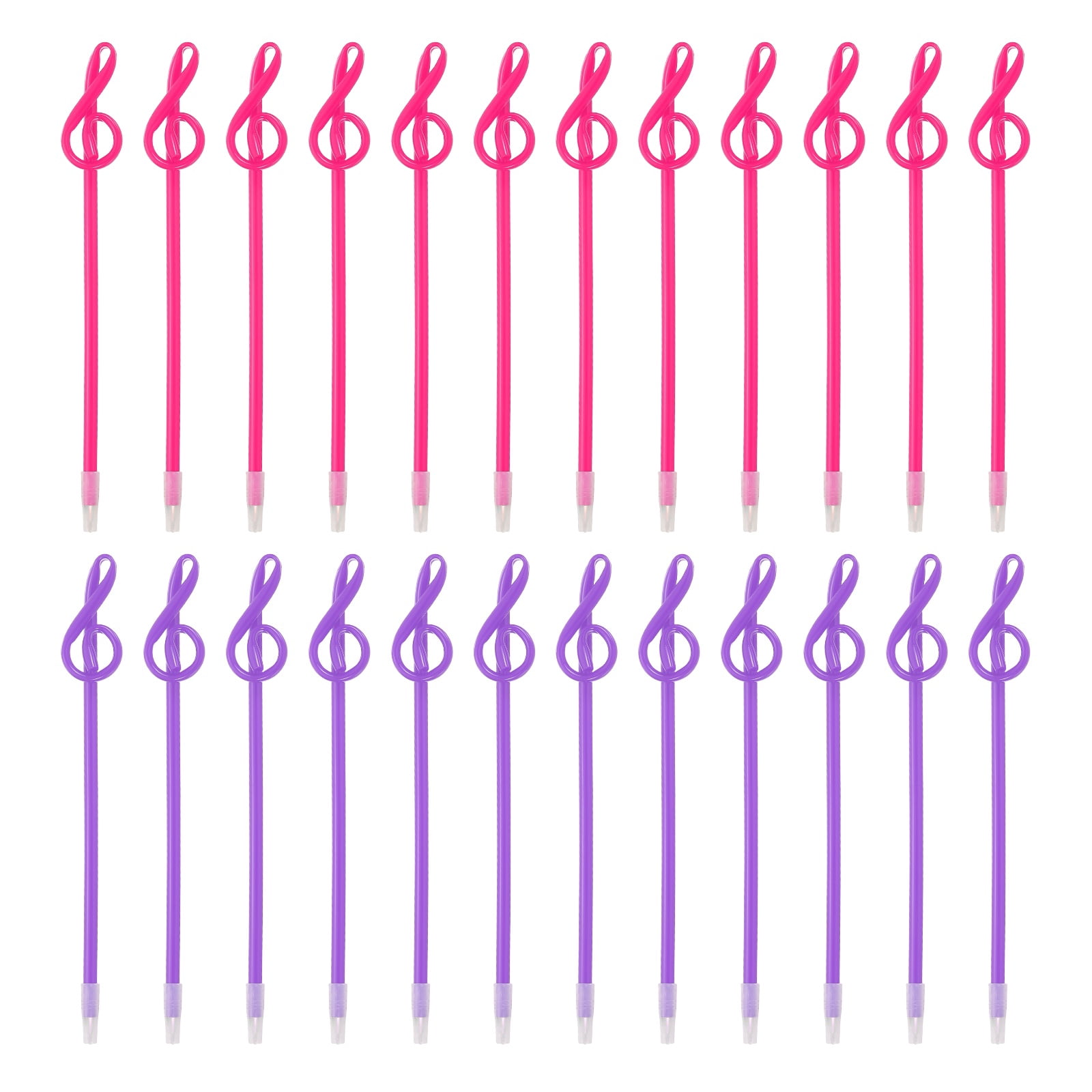 24pcs Rollerball Pens 1.0mm, Musical Note Ball Point Pens Black Liquid Gel Ink Music Novelty Smooth Writing for Home Office Gifts, Purple/Pink