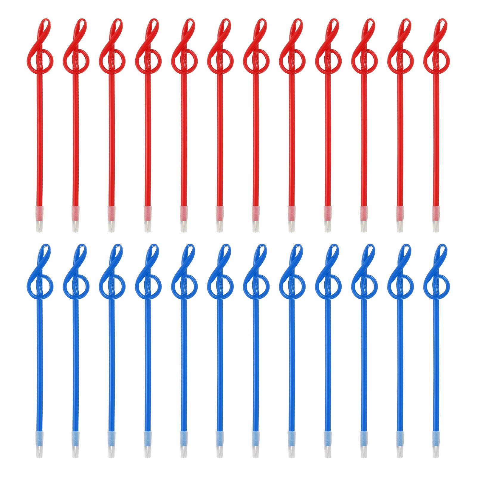 24pcs Rollerball Pens 1.0mm, Musical Note Ball Point Pens Black Liquid Gel Ink Music Novelty Smooth Writing for Home Office Gifts, Red/Blue