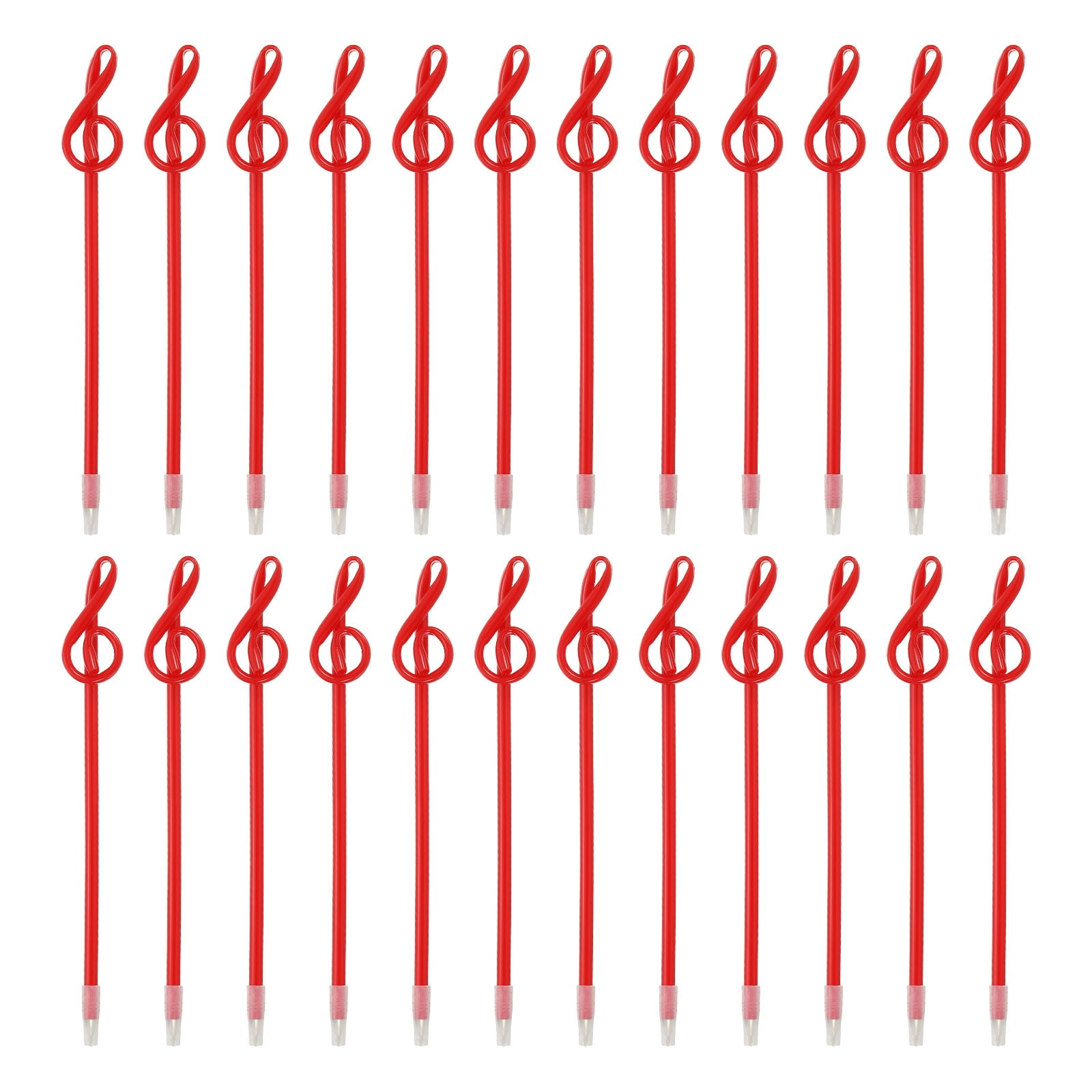 24pcs Rollerball Pens 1.0mm, Musical Note Ball Point Pens Black Liquid Gel Ink Music Novelty Smooth Writing for Home Office Gifts, Red