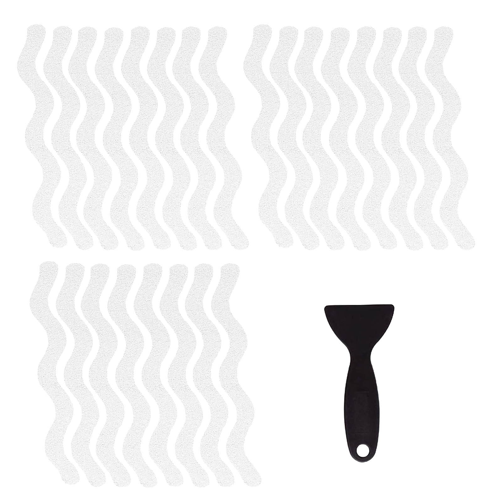24pcs S Shape Non Slip Bath Stickers Bathtub Anti Slip Strips Tub Steps Floor Strength Grip