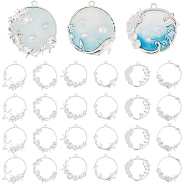 Hollow Open Bezel Charm Frames For Making Resin Pendants And Earrings...