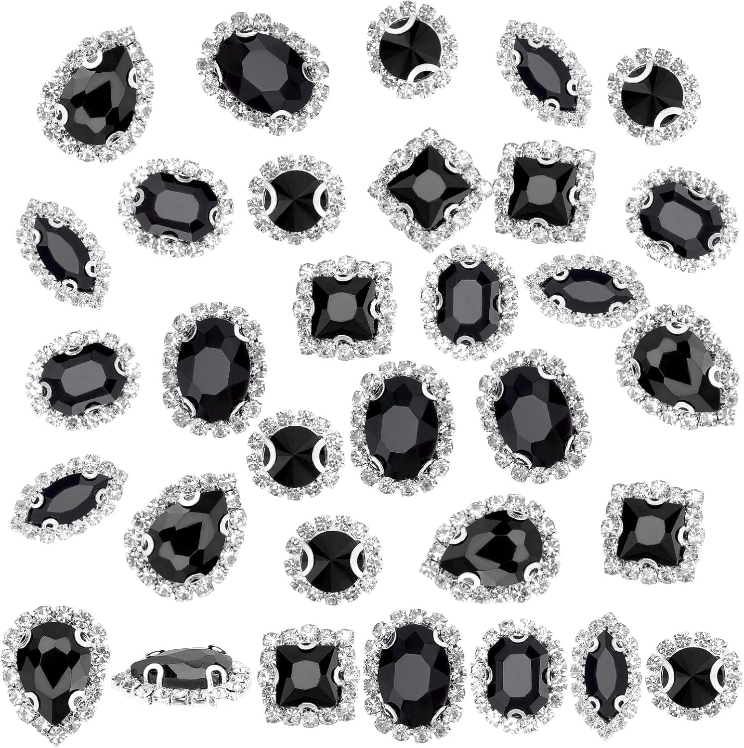 24pcs Sew On Rhinestone Buttons 6 Styles Rhinestone Buttons ...