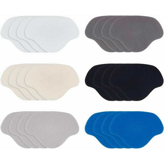 24pcs Shoe Heel Repair 6 Colors Cloth Shoe Heel Repair Patch Self-Adhesive Sneaker Toe Hole Toeburst Patch for Back of Sneakers Flats Sports Leather High Heels diy