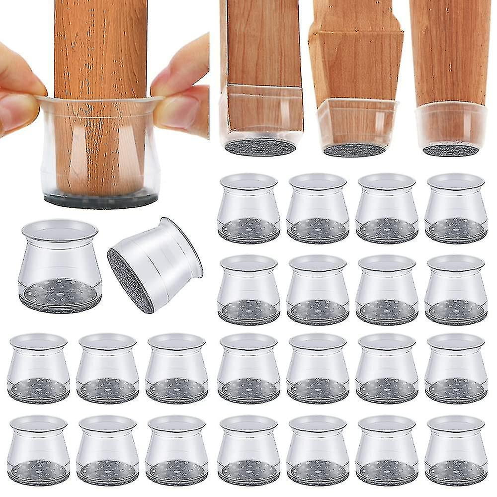 24pcs Silicone Chair Leg Protectors For Hardwood Floors Table Feet ...
