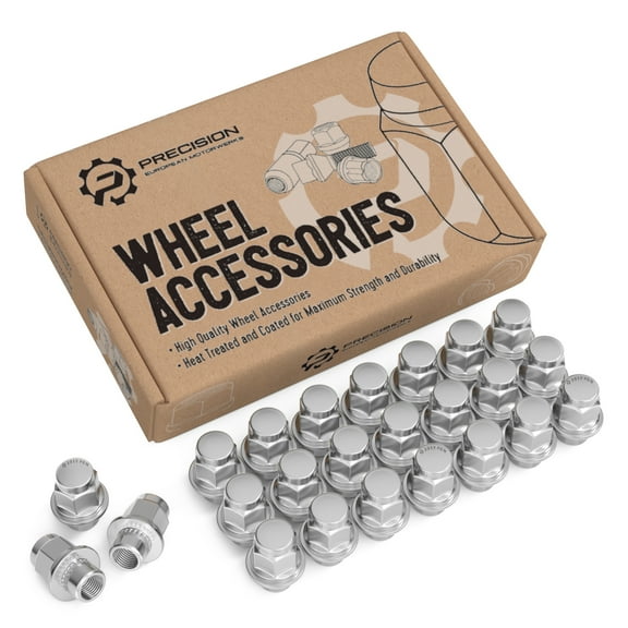 24pcs Silver Chrome Mag Style Lug Nuts - 12x1.25 Thread Size - 1.5 inch Length - Installs with 21mm or 13/16 inch Hex Socket - Compatible with 6 Lug Nissan and Infiniti SUV Truck Vehicles