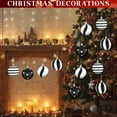 thumbnail image 1 of 24pcs Small Black White Plastic Stripe Christmas Ball Ornaments - Hanging Balls for Christmas Tree Decoration, Festive Ball Ornaments for Holiday Party Home Indoor Outdoor Decor, Multicolor, 1 of 6