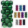 thumbnail image 1 of 24pcs Small Christmas Ball, 6cm/2.36'' Ornaments Shatterproof Mini Desktop Christmas Tree Balls Multicolor Pastel Tree Ornaments Pendant (24pcs Green), 1 of 7